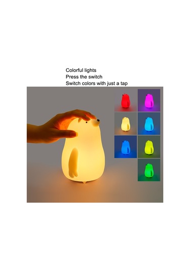 Sones Led Küçük Gece Lambası Karikatür Ayı Pat Işık Renkli Atmosfer Işıkları Çok Renkli