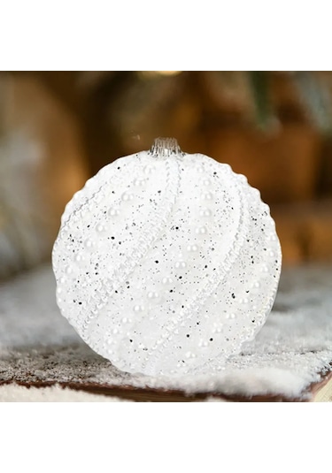 Monyee 8 Cm Renkli Noel Topu Seti, 2 Adet Abs Plastik, Işılda Parlayan Zirh Ve Boncuk Dekorasyonu, Noel Ve Yeni Yıl Dekorasyonu