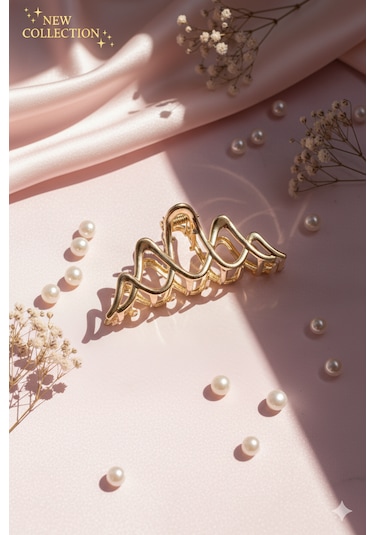 Mandal Modelli Metal Toka, Metal Klipsli Mandal Toka Altın