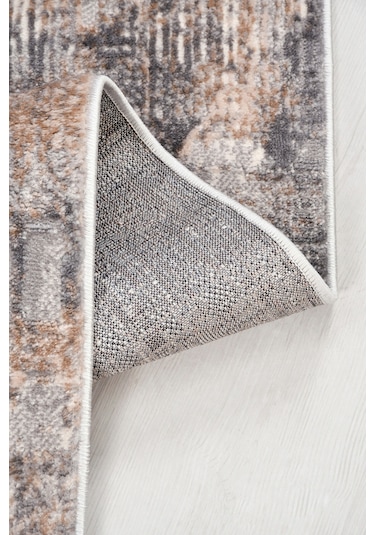 Notteo Modern Halı Yumuşak Dokulu, Dokuma Tabanlı, 7 Mm İnce Form, Dayanıklı Gri - Bej