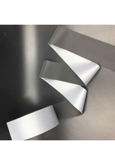 Gümüş Gri 1 Adet Gümüş Reflektif Bant Güvenlik Şeridi Dikiş Gri Sentetik Kumaş Gümüş Uyarı Bandı Reflektif Şerit Uyarı Bandı 2 İnches 3m