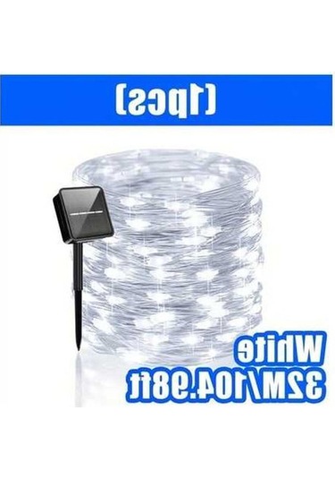Fastbuy Turcoshop11 105 Feet 300 Led Solar Bahçe Ağaç Düğün Ramadan Dekor 8 Mod Ip44 Beyaz Beyaz