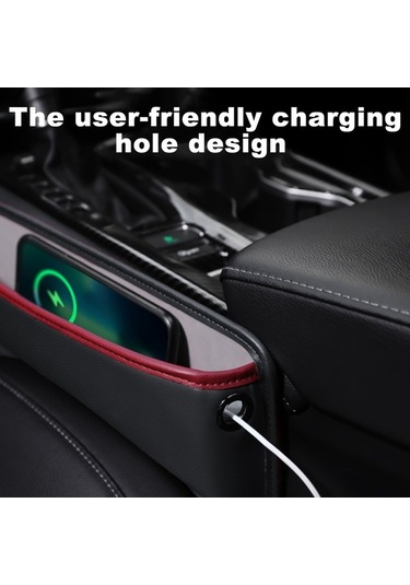 Novahub Araba Koltuğu Boşluk Düzenleyici, Koltuk Boşluğu Doldurucu, Depolama Kutusu, Ön Koltuk Arası, Premium Pu Deri Konsol Tutucu, Evrensel Cepler