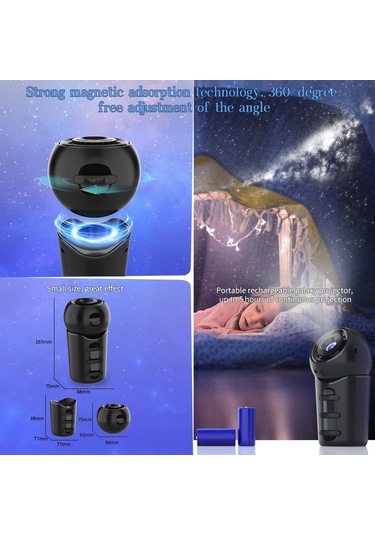 Taşınabilir Galaxy Projektör Işığı 360 Dönen Aurora Projektör