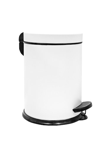 Banyo Seti 2'li Beyaz Renk 3l Çöp Kovası + Klozet Fırçası Kolay Temizlik Beyaz