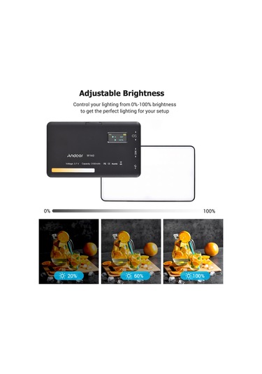 Andoer W140 Cep Led Video Işığı Kamera Dolgu Işığı Siyah Diğer