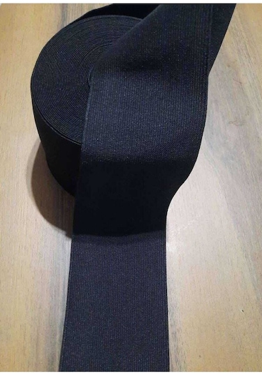 6 Cm Siyah Bel Paça Don Etek Lastiği Yassı Geniş 5 Metre