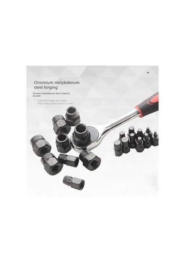 Aubyhe 25 Parça İngiliz Standardı Kırık Vida Çıkarıcı Seti - Kaygan, Hasarlı Cıvata Ve Somunları Çıkarma Aleti 10 Parça Boşluklu Çıkarıcı Dahil