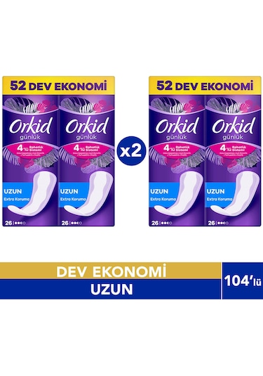 Orkid Günlük Ped Uzun Extra Koruma Dev Ekonomi 2 x 52'li