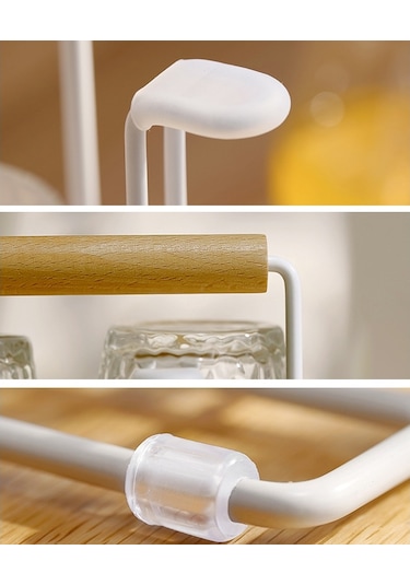 Ev Tipi Cam Bardak Ters Drenaj Rafı Siyah