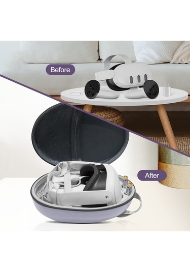 Jys Jys-mq008 Meta Quest 3 Vr Gözlük Darbeye Dayanıklı Taşıma Çantası Taşınabilir Sert Kabuk Çanta Çanta - Logo / Gri