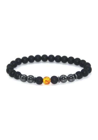 Moonbıffy Anti-şişme Siyah Obsidyen Halhal Bilezik - Ayarlanabilir Manyetik Terapi Bilekliği Kadın Erkek Green Siyah - Gümüş