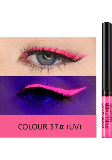 Uv Işık Neon Eyeliner Kalem Gözler Makyaj Kırmızı Su Geçirmez Sıvı Renkli Göz 37 No Box 01