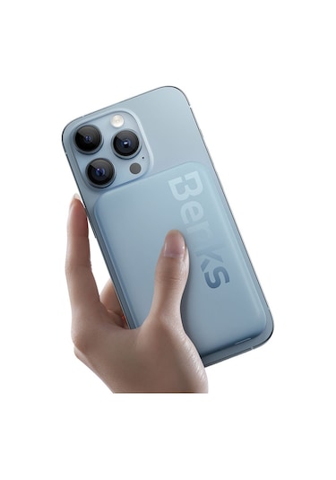 Benks Mp10 6000 mAh İnce Tasarımlı Magsafe Powerbank Mavi