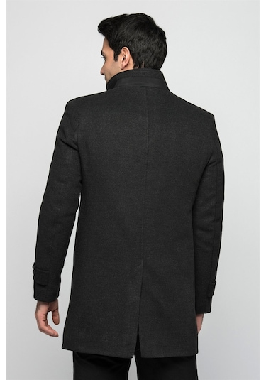Plt8333 Dewberry Erkek Palto-Antrasit