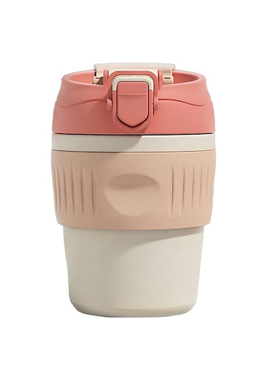 316 L Çelik Pembe 350 Ml Pipetli Soğuk Sıcak Kahve El Termos Mug Cin846pm Pembe