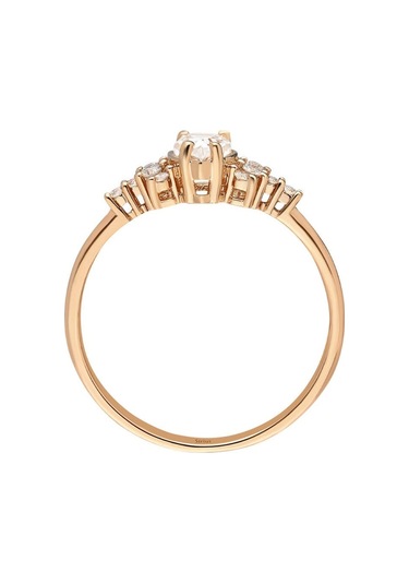 Sirius Pırlanta Ve Damla Kesim Beyaz Topaz Lacrima Yüzük 47R0015