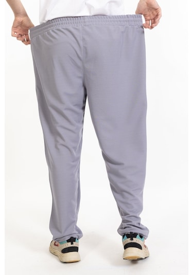 Büyük Beden Erkek Eşofman Altı Cepli Fermuarlı Blr-08- Gri