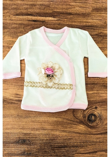 10 Parça Pembe Çiçek Hastane Çıkışı Ve 4 Parça Bebek Bornoz Seti Ekru - Pembe