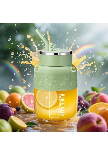 Motion003 Beyaz 2si 1 Arada Tasinabilir Elektrikli Blender Ve Meyve Sikacagi Usb Sarjli 08l Kapasiteli Alti Bicakli Mini Meyve Soku Makinesi