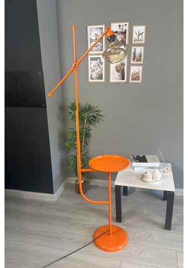 Melk Turuncu Gövde Bal Rengi Cam Lambader Tepsili Makas Gövde Lambader Modern Oturma Odası Natural