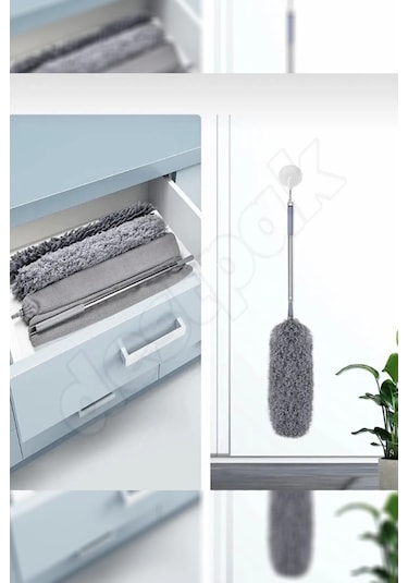 Köşe Bucak Set 3 Başlıklı Uzayabilen Saplı Mikrofiber 3'lü