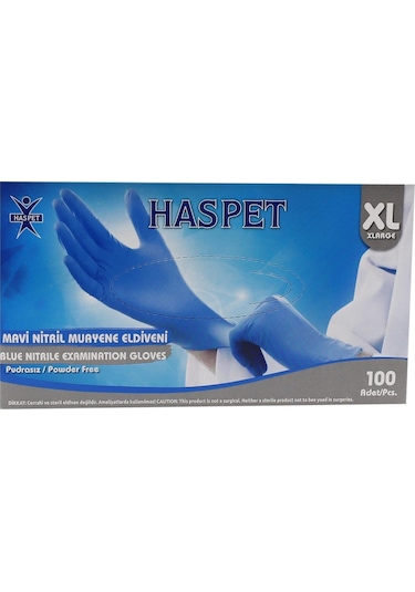Nitril Eldiven, Mavi, Pudrasız, Xl Beden, 1p 100 Adet