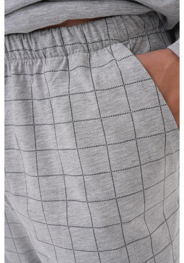 Mecit 2982 Gri Büyük Beden Uzun Kollu Erkek Pijama Takımı Gri