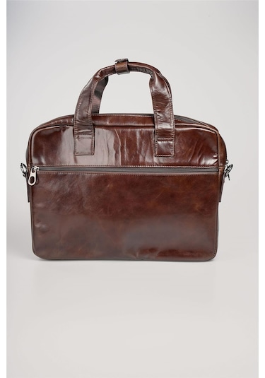 Ççs 71471 Hakiki Deri Evrak Çantası Kahve