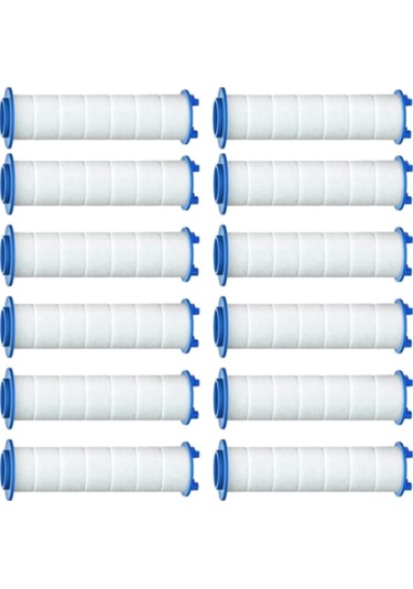 Hombey 12 Adet Yüksek Akışlı Duş Filtresi Seti - Plastik Materyal, Beyaz Renk, 8 Cm Uzunluk Diğer