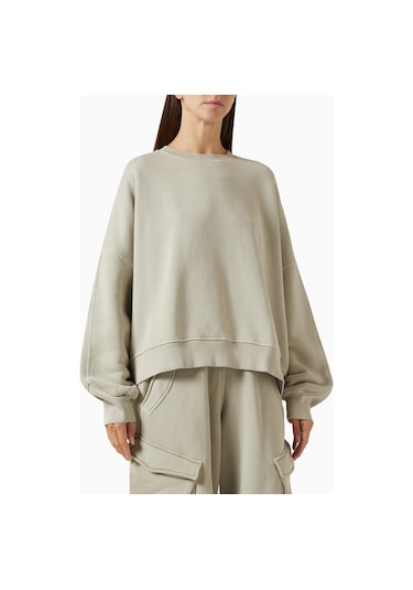 Represent Initial V Notch Sweater, Pamuklu Fleece, Minimalist Ve Lüks Günlük Sweater Gri