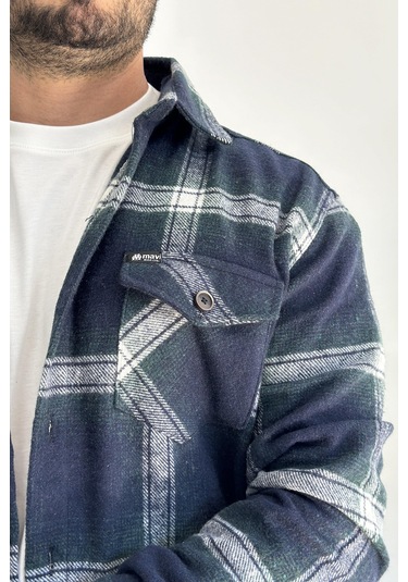 Erkek Normal Kalıp Oduncu Gömlek Yeşil Edw199 Yeşil