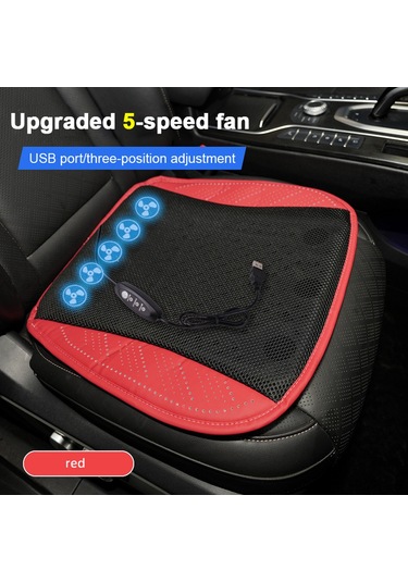 Honmex Araba Koltuk Soğutucu Yastık Buz Ipi 5 Fanlı 3 Seviye Usblü Hızlı Soğuma Ventilated Koltuk Döşemi