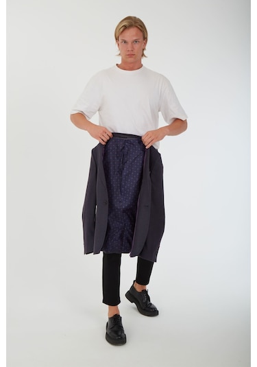 Sposo G-211 Dar Kalıp Desenli Füme Erkek Blazer Ceket Füme