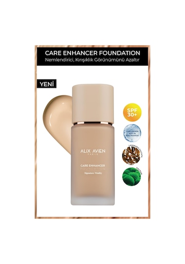 Alix Avien Kırışıklık Karşıtı Nemlendirici SPF30 Parlak Bitişli Fondöten Care Enhancer 805 Ivory