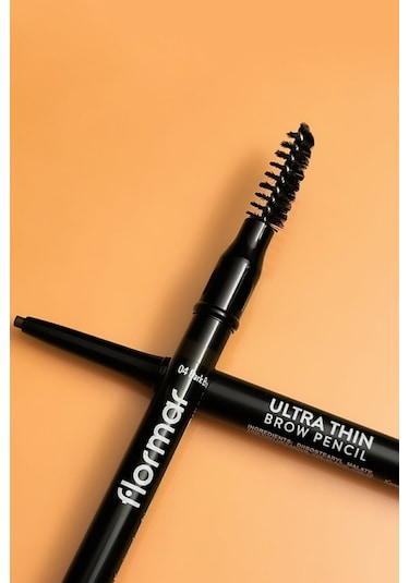 Flormar Kaş Kalemi & Fırçası - Ultra Thin Brow Pencil - 004 Dark Brown - 8690604572137
