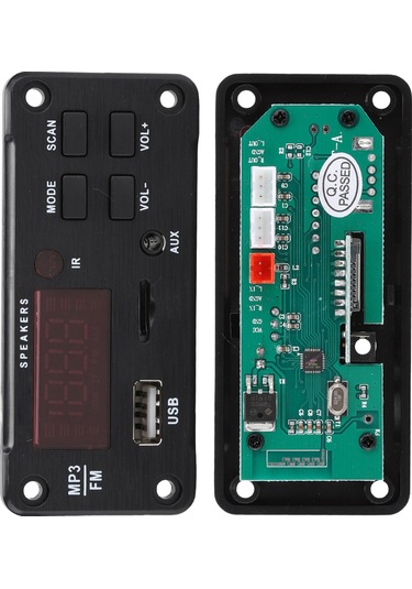Tenfowee 12v Araç Ses Modülü Bluetooth 5.0 - Renkli Ekran, Fm Radyo, Usb/tf Kart Desteği, Kırmızı Işık Kumanda Batarya Dahil