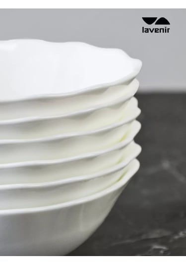 Lavenir 6'lı Beyaz Pürüzsüz Salata Kasesi Seti, 220 Ml 245512297 Beyaz