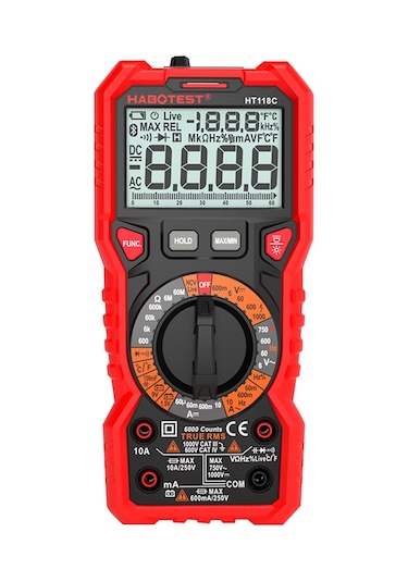 Habotest Ht118c Manuel Aralığı Çok Siyah Kırmızı Dijital Multimetre