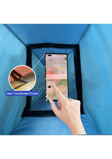 Moveevo Güneş Koruyucu Otomatik Açılır Kumsal Yüz/kafa Tentü, Hızlı Kurulum, Cep Telefonu Bölmesi, Taşınabilir Çanta Sarı-turuncu Çok Renkli