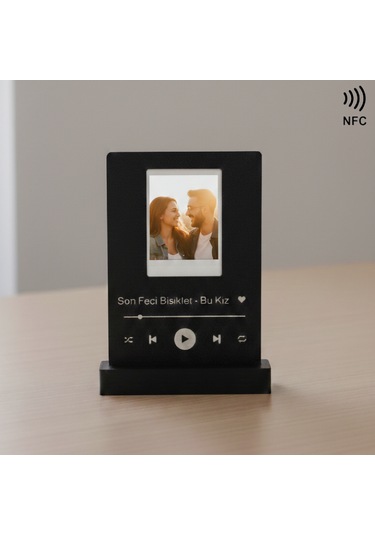 Nfc Akıllı Barkodlu "en Sevdiğimiz Şarkı" Tasarımlı 3d Baskı Masaüstü Biblo 14,2x10 Cm