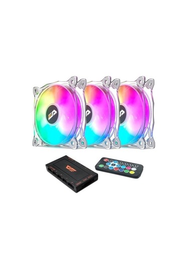 Df Cf8 Pro A-rgb 3x12cm Fan Kit 3 Lü + Kontrolcü + Kumanda