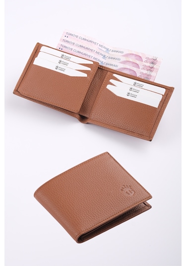 Ancora Leather Hakiki Deri Erkek Cüzdan-26500 Taba