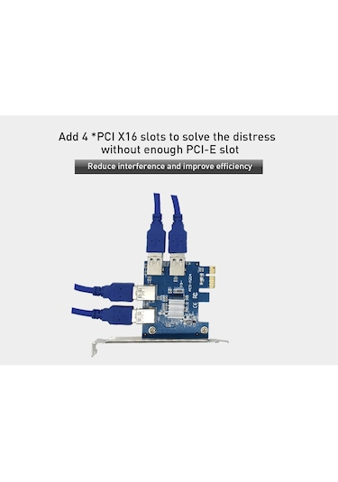 Alfais 4471 PCI-E Express 1 to 4 USB 3.0 Ekran Kartı Riser Çoklayıcı