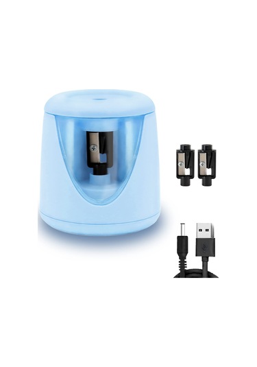 Ruicoo Pil Ve Usb Şarjlı Otomatik Kalemtıraş - Mavi Renk, Pratik Ve Kullanışlı