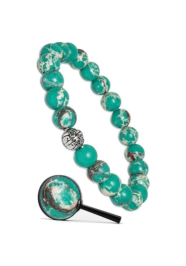 Sertifikalı Gerçek Gümüş Aparatlı Doğal Yeşil Varisit Taşı Bileklik Çok Renkli