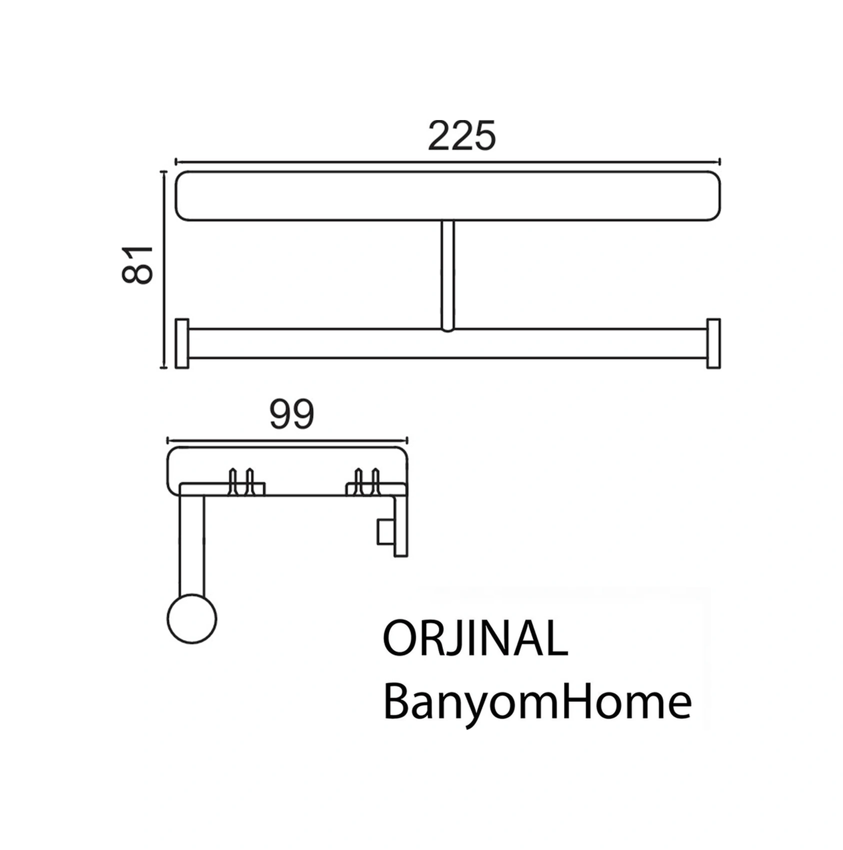 Çelik Banyo Paslanmaz Pirinç Mdf 2'li Tuvalet Kağıtlık Ahşap