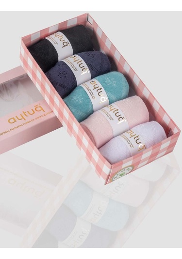 Aytuğ Kadın Bambu Patik Çorap 5 Çift Özel Kutulu, 5 Renk 34256 Çok Renkli