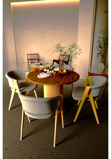 Antoryum Yemek Mutfak Salon Balkon Masası Ofis Doğal Ahşap