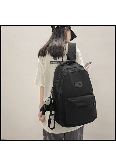 Gençler İçin Şık Ve Dayanıklı Su Geçirmez Sırt Çantası - Lise Ve Üniversite Öğrencilerine Uygun Ergonomik Okul Çantası - Laptop Taşımaya Uygun Pratik Tasarım Siyah